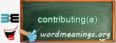 WordMeaning blackboard for contributing(a)